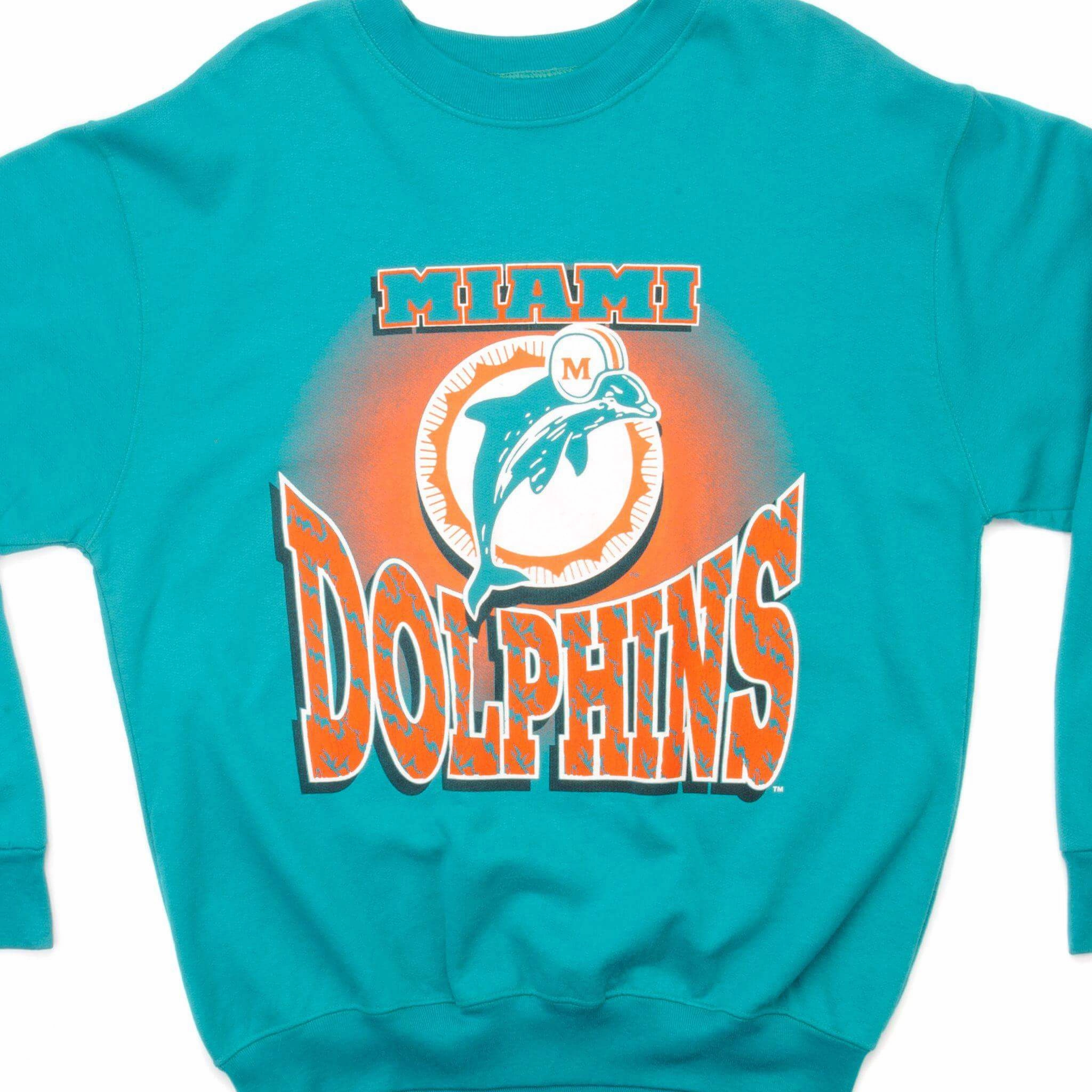 VINTAGE NFL MIAMI DOLPHINS SWEATSHIRT SIZE LARGE MADE IN USA Timeless Wear Party Ready