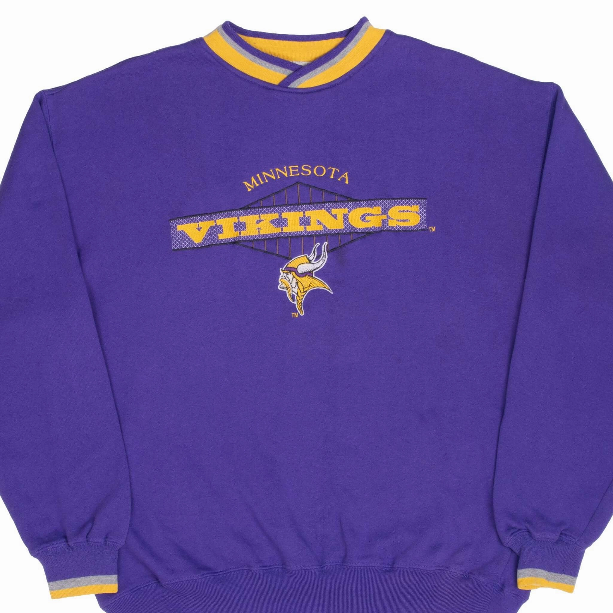 VINTAGE NFL MINNESOTA VIKINGS EMBROIDERED STARTER SWEATSHIRT 1990S LARGE Comfortable Fashion