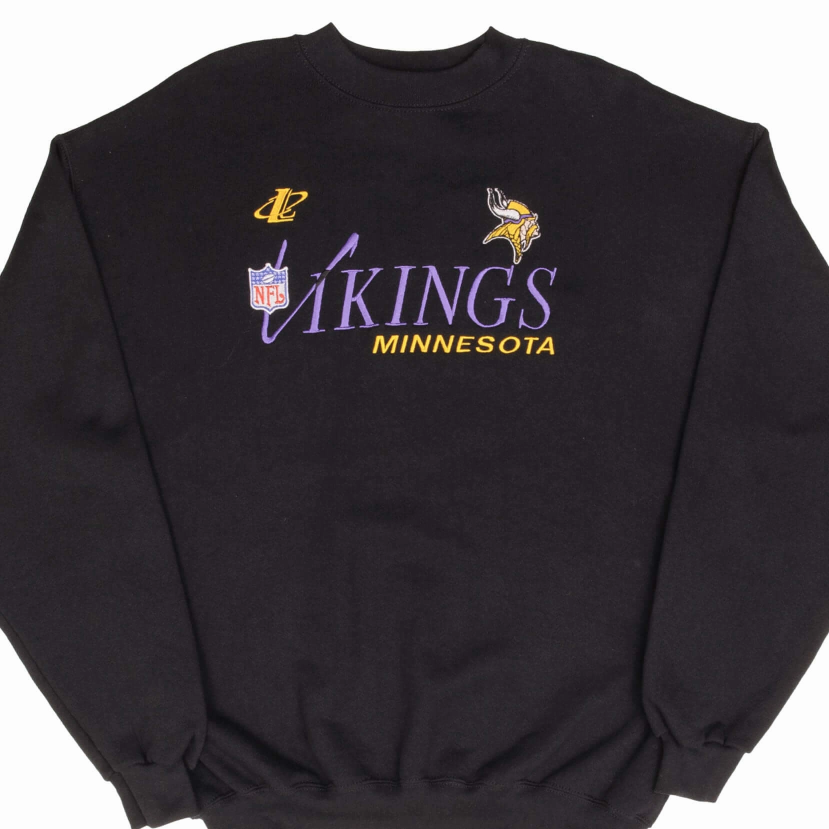 Fat Comfy Hoodies VINTAGE NFL MINNESOTA VIKINGS EMBROIDERED SWEATSHIRT 1990S LARGE MADE IN USA