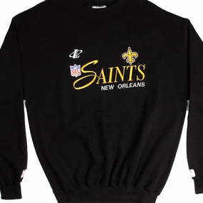 Effortless Look Fitted Shape VINTAGE NFL NEW ORLEANS SAINTS SWEATSHIRT SIZE MEDIUM MADE IN USA DEADSTOCK