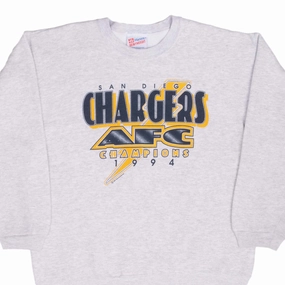 VINTAGE NFL SAN DIEGO CHARGERS AFC CHAMPIONS 1994 SWEATSHIRT LARGE MADE IN USA All Season Wear