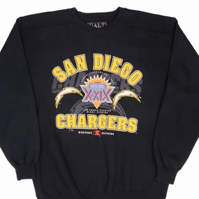 VINTAGE NFL SAN DIEGO CHARGERS SUPER BOWL XXIX 1995 SWEATSHIRT LARGE MADE IN USA Essential Fit