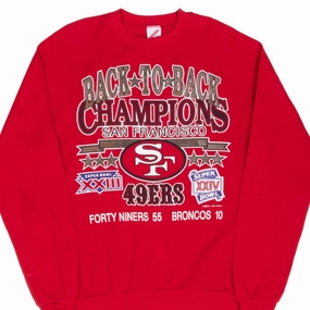 VINTAGE NFL SAN FRANCISCO 49ERS SUPER BOWL CHAMPS 1989 SWEATSHIRT LARGE MADE USA loop accents Fashion Basics