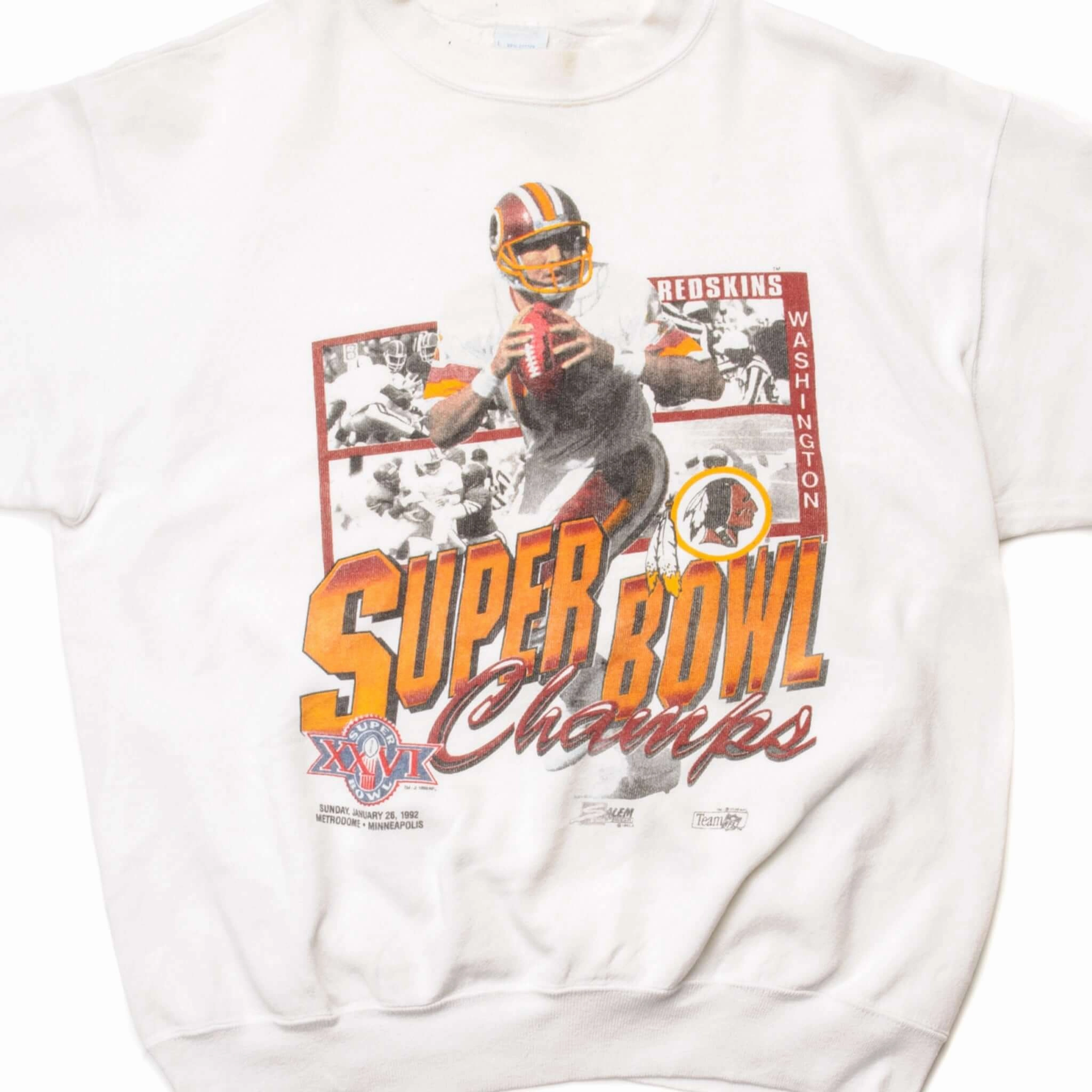 VINTAGE NFL WASHINGTON REDSKINS XXVI SUPER BOWL CHAMPS SWEATSHIRT 1992 SIZE LARGE MADE IN USA product tassel movement Modern Active