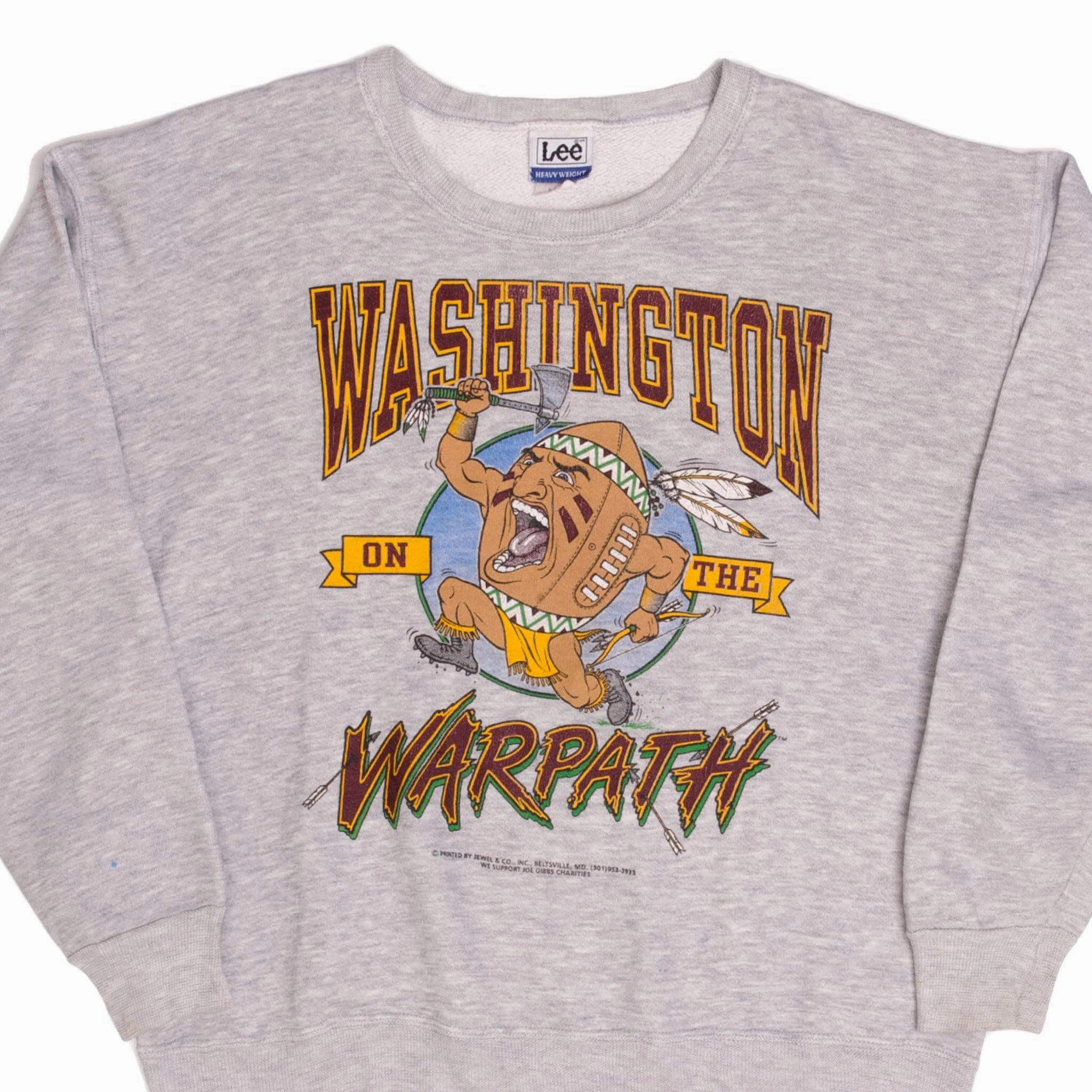 VINTAGE NFL WASHINGTON WARPATH SWEATSHIRT 1990S LARGE MADE USA product beach style charm Office Casual