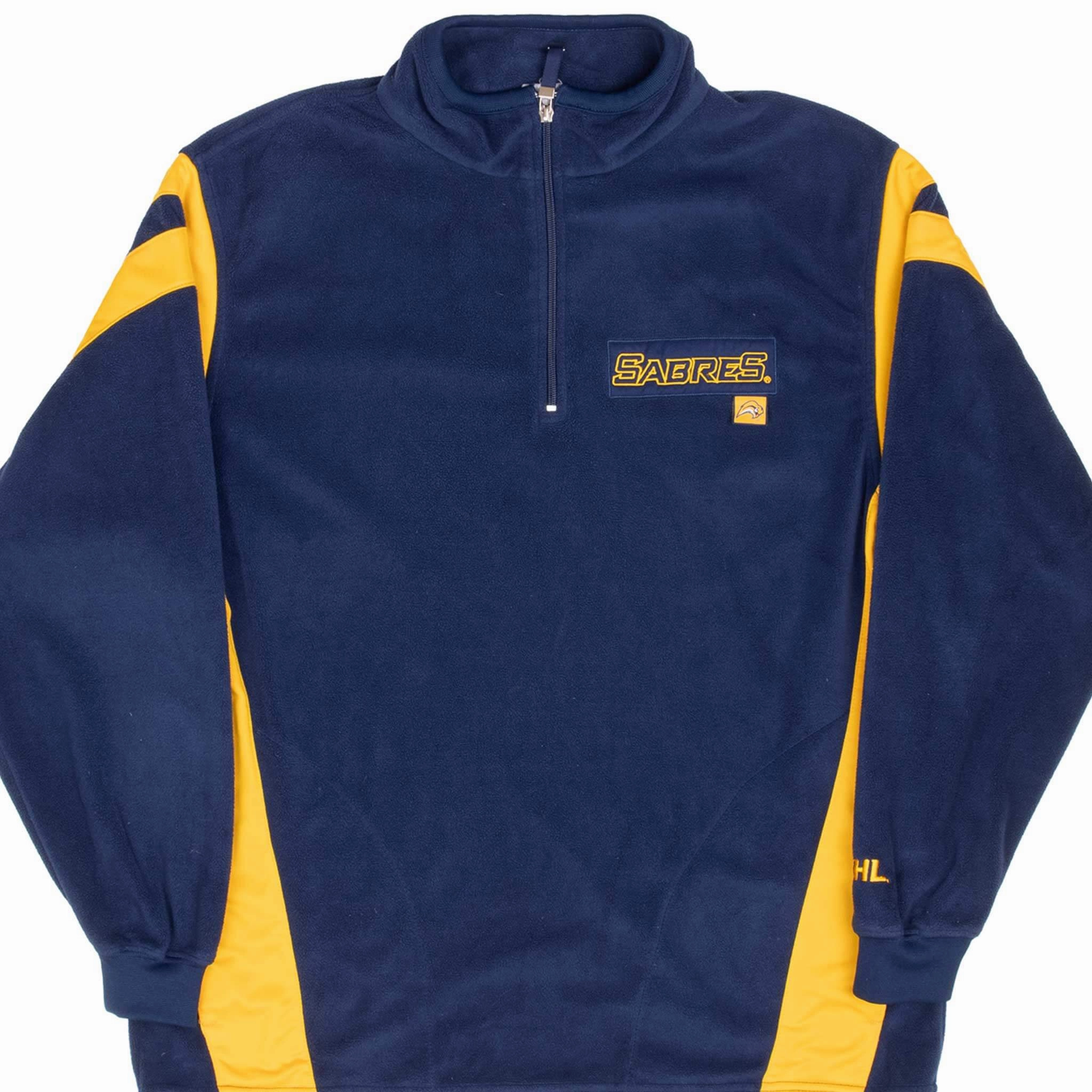 Insulated Layer Fitted Look VINTAGE NHL BUFFALO SABRES FLEECE QUARTER ZIP JACKET 2000S LARGE