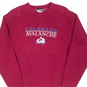 sequin VINTAGE NHL COLORADO AVALANCHE EMBROIDERED SWEATSHIRT 1990S LARGE