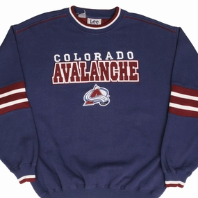 VINTAGE NHL COLORADO AVALANCHE EMBROIDERED SWEATSHIRT 1990S SIZE XL Logo Design product camping suitability