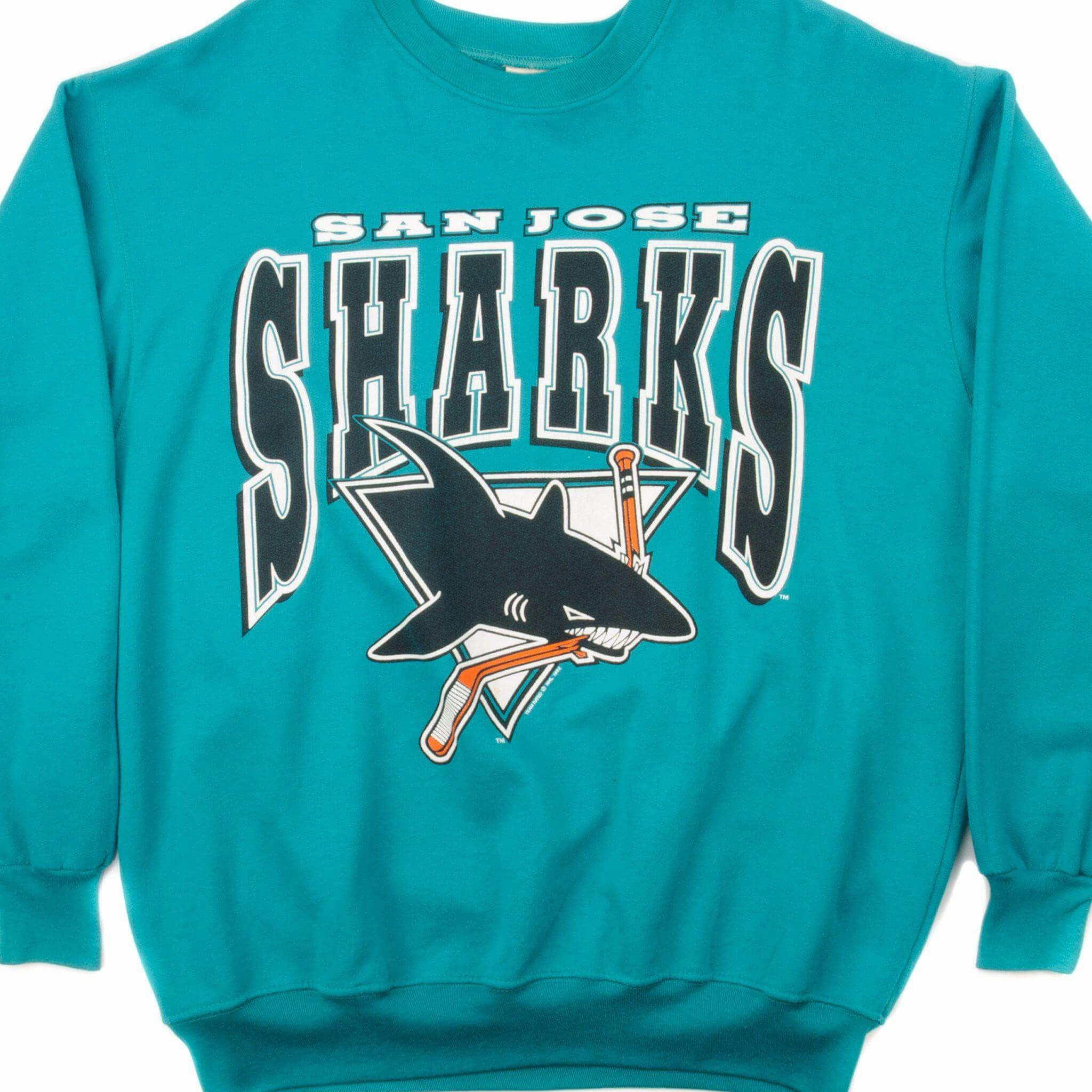 product family togetherness product concert wearability VINTAGE NHL SAN JOSE SHARKS SWEATSHIRT 1992 SIZE XL MADE IN USA