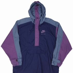 Insulated Layer VINTAGE NIKE AIR  CHAMPS WINDBREAKER NYLON PULLOVER JACKET 1990S SIZE MEDIUM