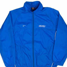 Noise Reducing Zippers VINTAGE NIKE AIR FORCE BASKETBALL BLUE WINDBREAKER JACKET 1990S LARGE
