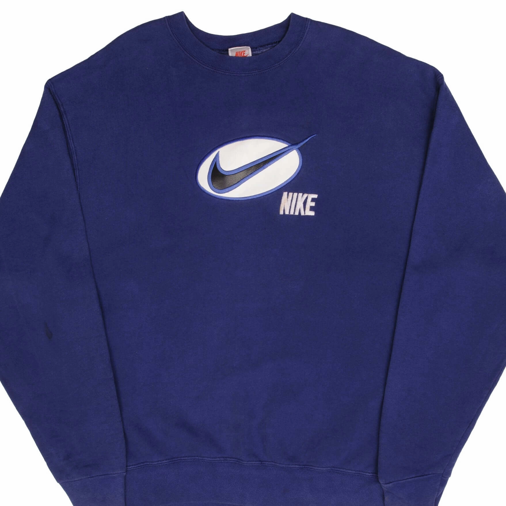 VINTAGE NIKE BIG SWOOSH BLUE SWEATSHIRT EARLY 1990S SIZE XL MADE IN USA Sports Wear Thermal Lining