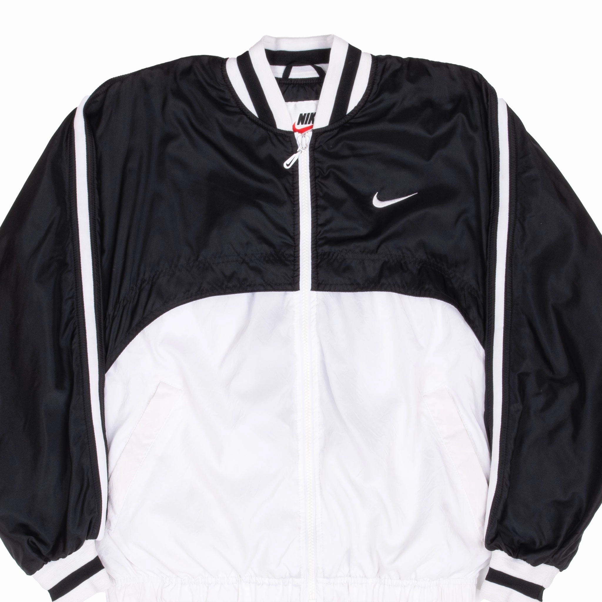 Fresh Look Outdoor Core VINTAGE NIKE BLACK AND WHITE WINDBREAKER JACKET 1990S SMALL WOMEN