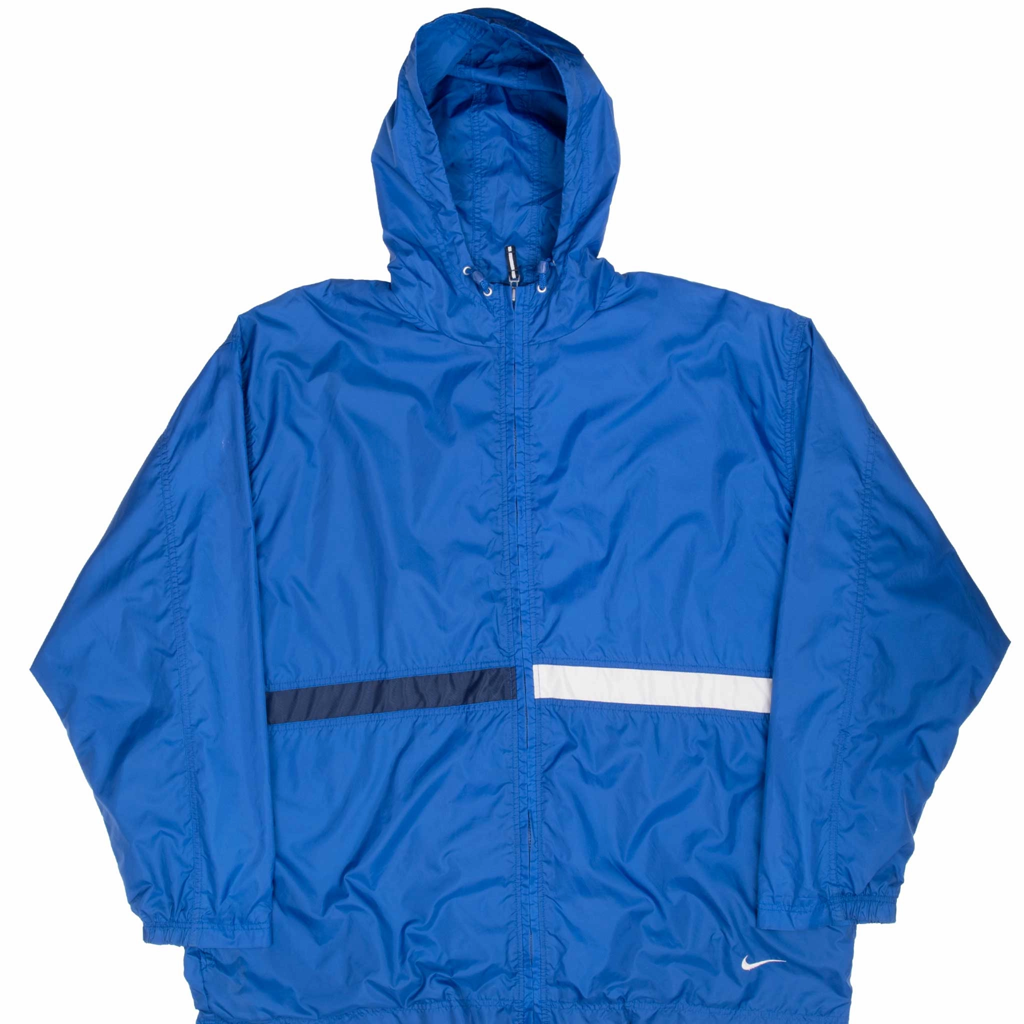 VINTAGE NIKE BLUE WINDBREAKER HOODED JACKET 1990S 2XL Compression Storage Sack Travel Light