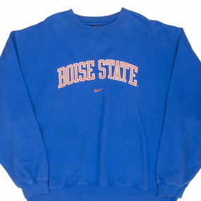 product mountain adventure spirit VINTAGE NIKE BOISE STATE CENTER SWOOSH BLUE SWEATSHIRT 1990S XL