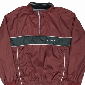 Brown cruelty - free VINTAGE NIKE BURGUNDY PULLOVER WINDBREAKER JACKET 1990S XL