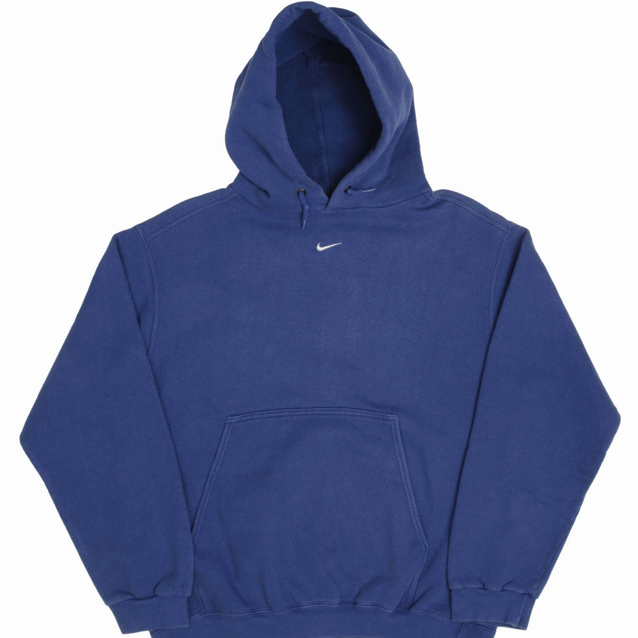 VINTAGE NIKE CENTER SWOOSH BLUE TRAVIS SCOTT HOODIE 1990S MEDIUM MADE USA Semi Formal