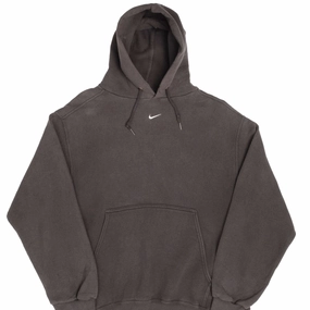 VINTAGE NIKE CENTER SWOOSH DARK GREY TRAVIS SCOTT HOODIE 1990S MEDIUM MADE USA Timeless Fashion