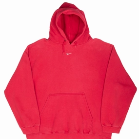 VINTAGE NIKE CENTER SWOOSH RED TRAVIS SCOTT HOODIE 1990S XL MADE IN USA Comfortable For Walking