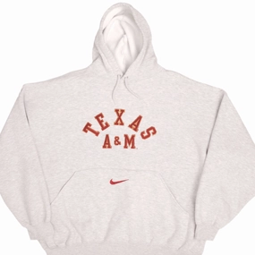 Practical clothing VINTAGE NIKE CENTER SWOOSH TEXAS A&M UNIVERSITY HOODIE SWEATSHIRT 2XL 1990S
