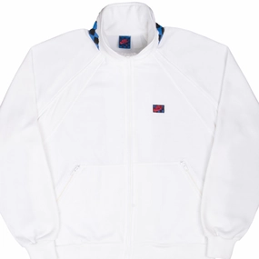 VINTAGE NIKE CHECKERED WHITE FULL ZIP SWEATSHIRT 1990S XL Warm in winter