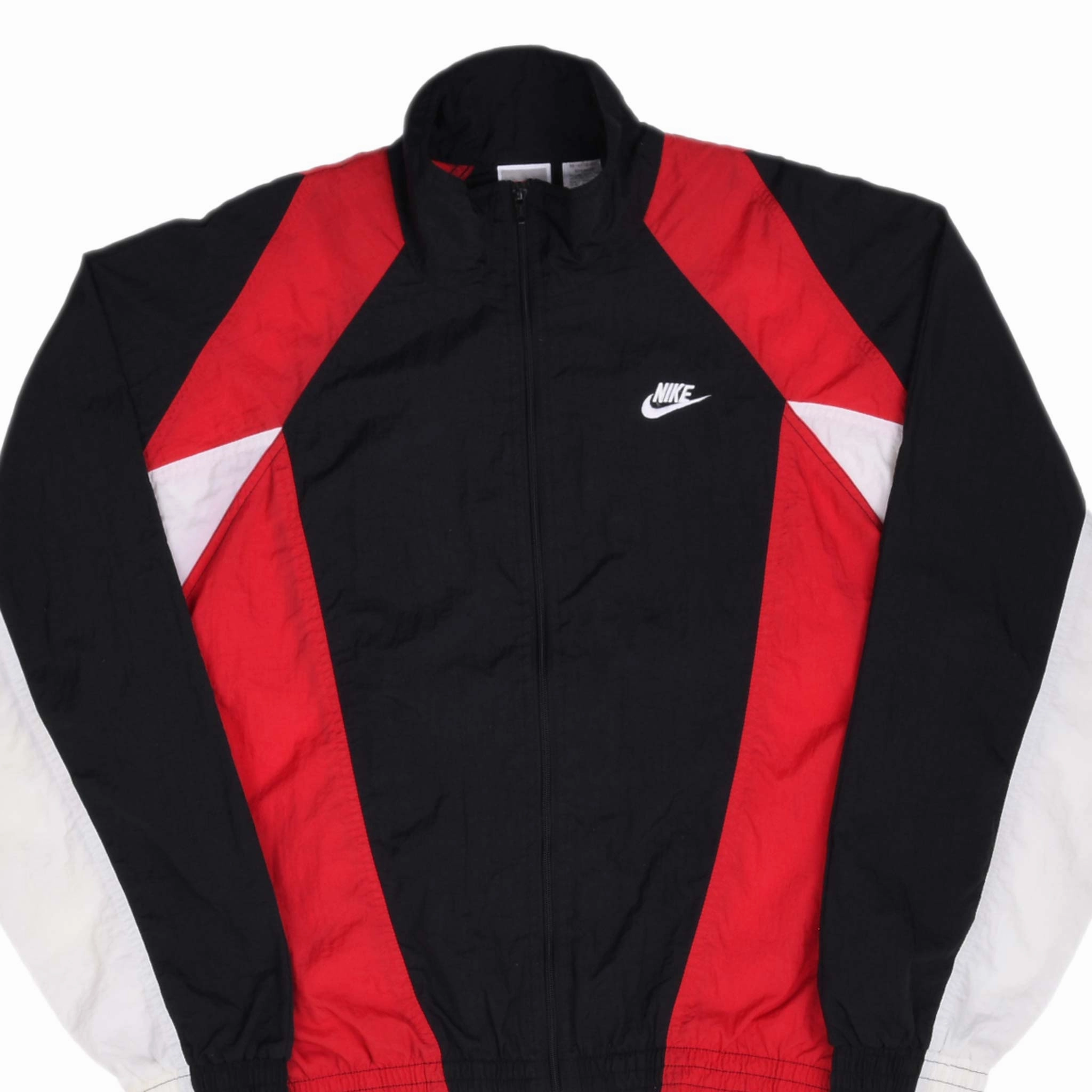 VINTAGE NIKE CLASSIC SWOOSH BLACK & RED WINDBREAKER JACKET 1980S SIZE MEDIUM Symbol