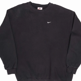 VINTAGE NIKE CLASSIC SWOOSH BLACK SWEATSHIRT 1990S LARGE MADE IN USA Weekend Comfort