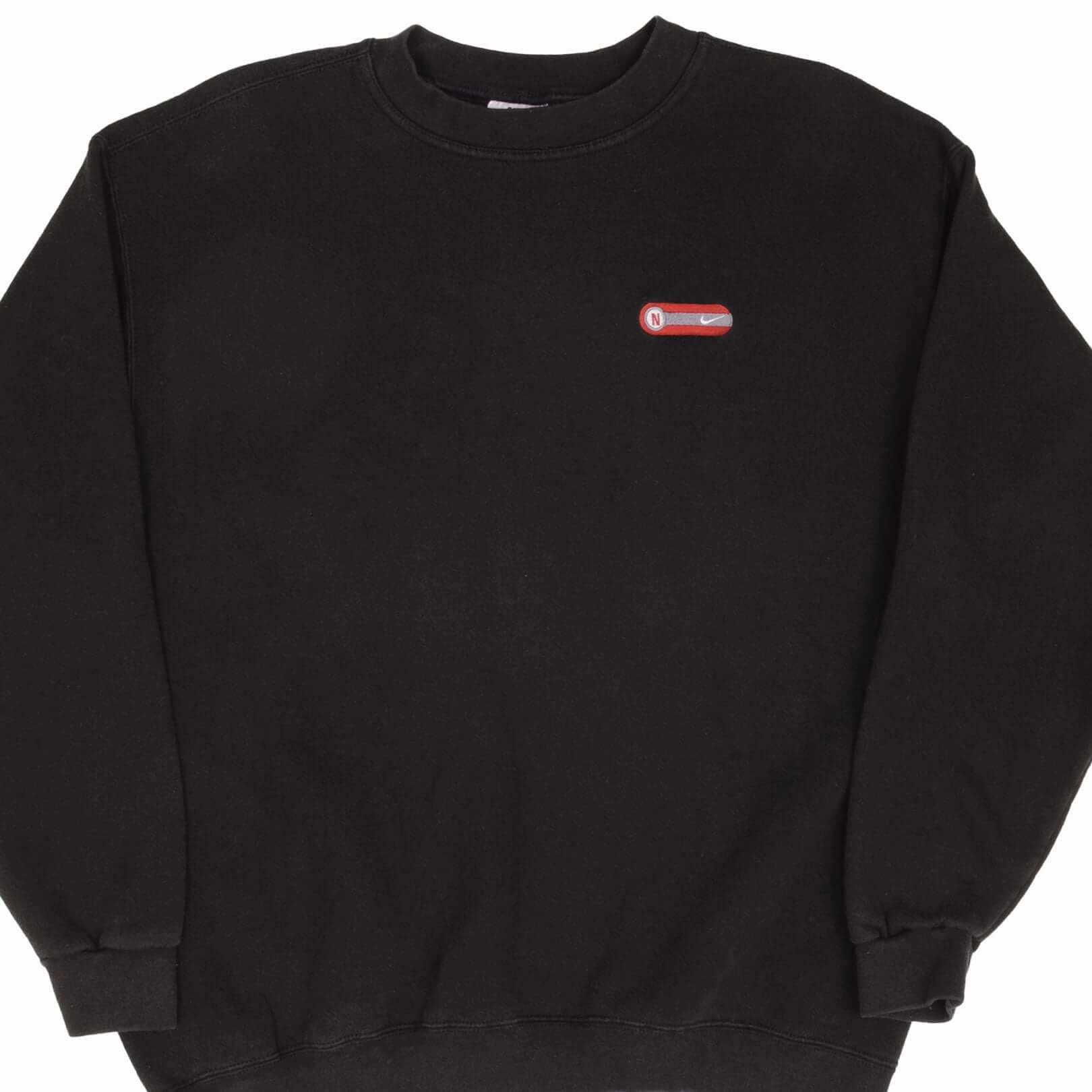 Coffee Run VINTAGE NIKE CLASSIC SWOOSH BLACK SWEATSHIRT 1990S SIZE LARGE MADE IN USA