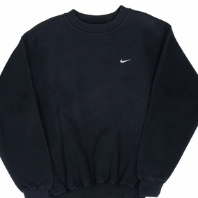 Comfy Design Fashion Top VINTAGE NIKE CLASSIC SWOOSH BLACK SWEATSHIRT 1990S SMALL MADE IN USA