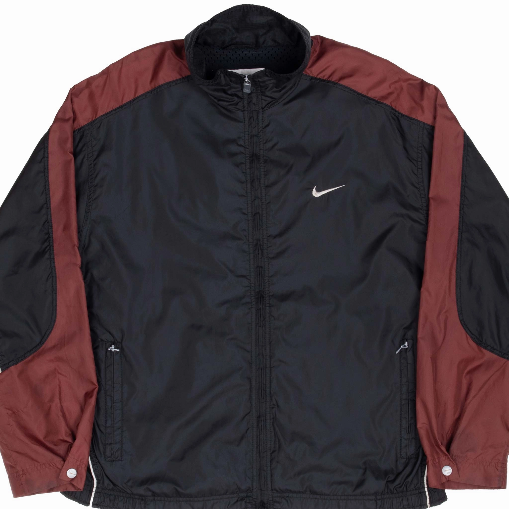 Handmade VINTAGE NIKE CLASSIC SWOOSH BLACK WINDBREAKER JACKET 1990S SIZE LARGE