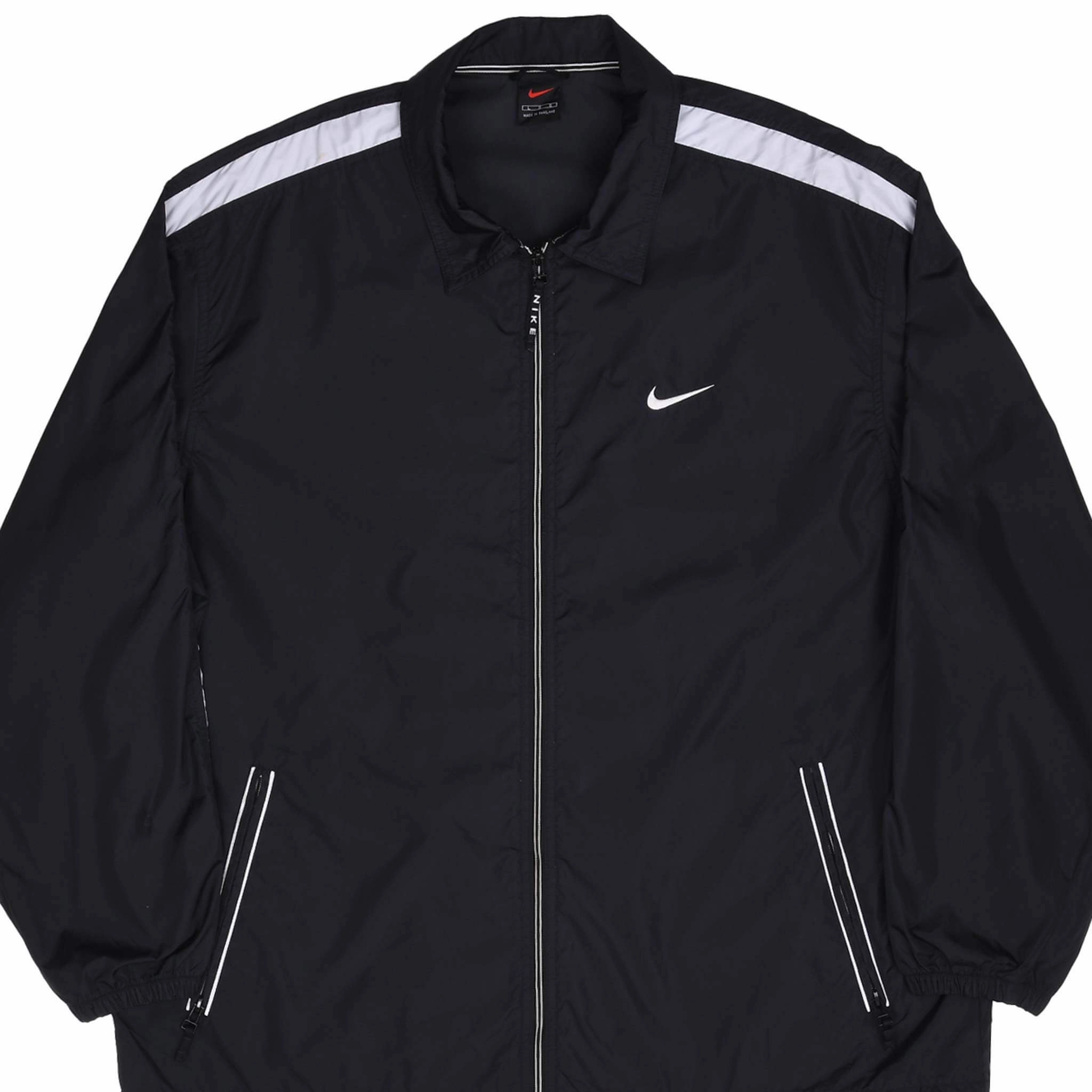 VINTAGE NIKE CLASSIC SWOOSH BLACK WINDBREAKER JACKET 1990S SIZE LARGE Condition