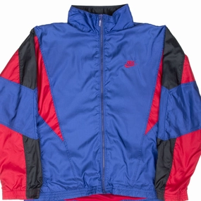 VINTAGE NIKE CLASSIC SWOOSH BLUE & RED WINDBREAKER JACKET LATE 1980S MEDIUM Core Function