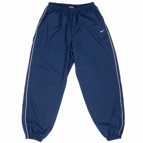 VINTAGE NIKE CLASSIC SWOOSH BLUE NYLON TRACK PANTS 2000S MEDIUM Athlete Leggings Capri Athletic Stretch Pants