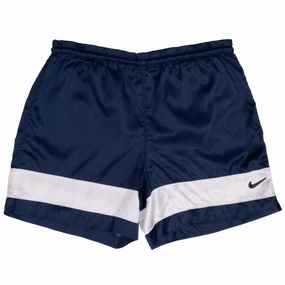 VINTAGE NIKE CLASSIC SWOOSH BLUE SPORTS SHORTS 1990S SIZE XL Temperature Regulating Tech Glide On Mobility Cut