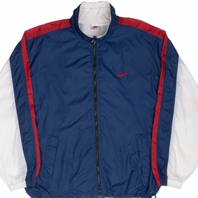 Outdoor Essentials VINTAGE NIKE CLASSIC SWOOSH BLUE WINDBREAKER JACKET 1990S LARGE