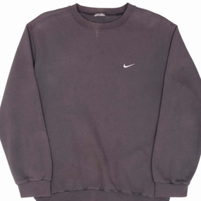 Suede Hooded VINTAGE NIKE CLASSIC SWOOSH DARK GRAY SWEATSHIRT 2000S SIZE MEDIUM
