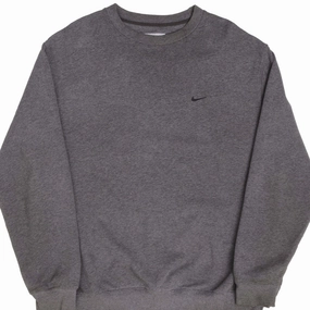 VINTAGE NIKE CLASSIC SWOOSH DARK GREY SWEATSHIRT 2000S SIZE XL Daily Relaxed Effortless Look