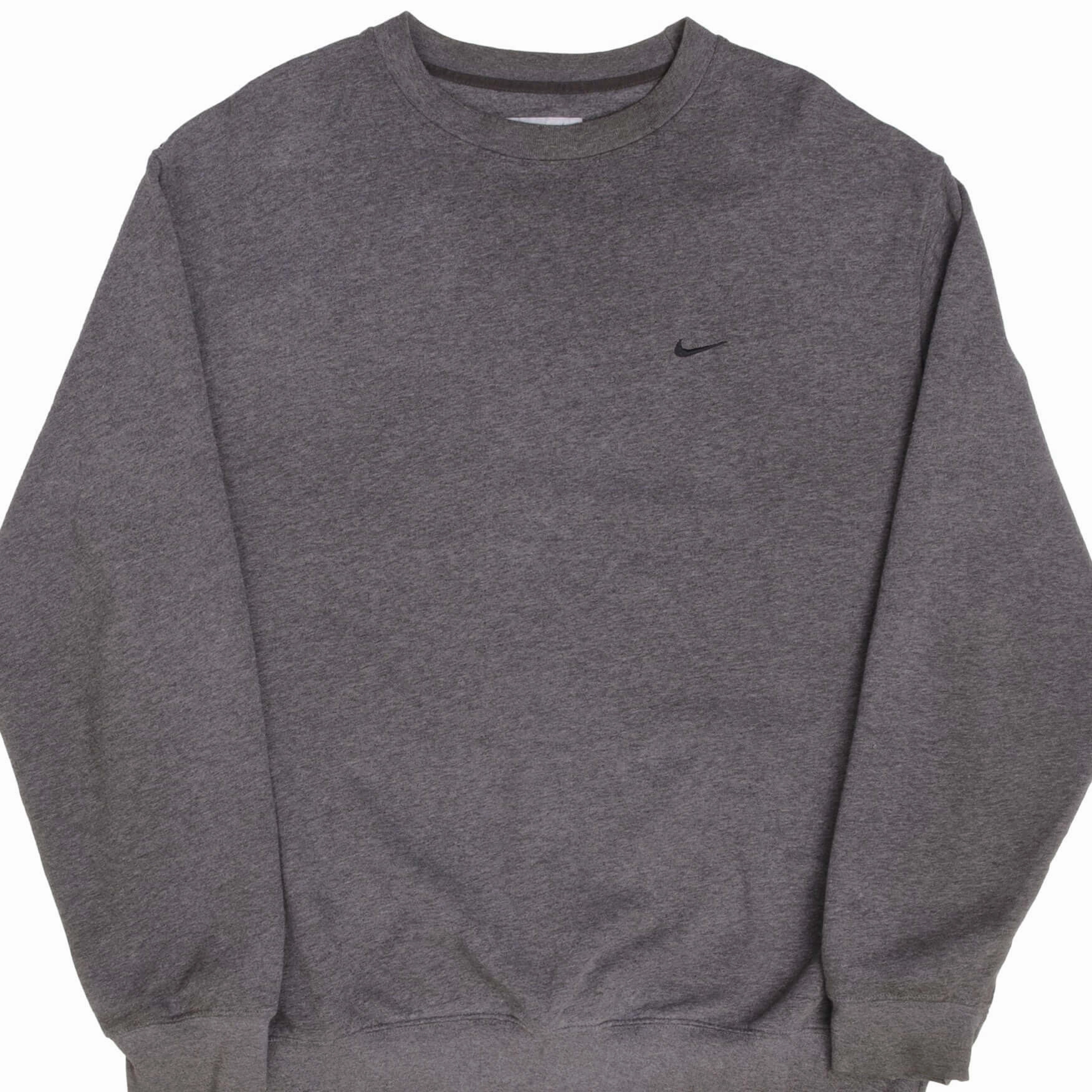 VINTAGE NIKE CLASSIC SWOOSH DARK GREY SWEATSHIRT 2000S SIZE XL Daily Relaxed Effortless Look