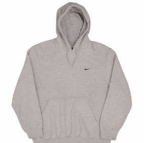 Trendy Fashion VINTAGE NIKE CLASSIC SWOOSH GRAY HOODIE SWEATSHIRT 2000S SIZE LARGE