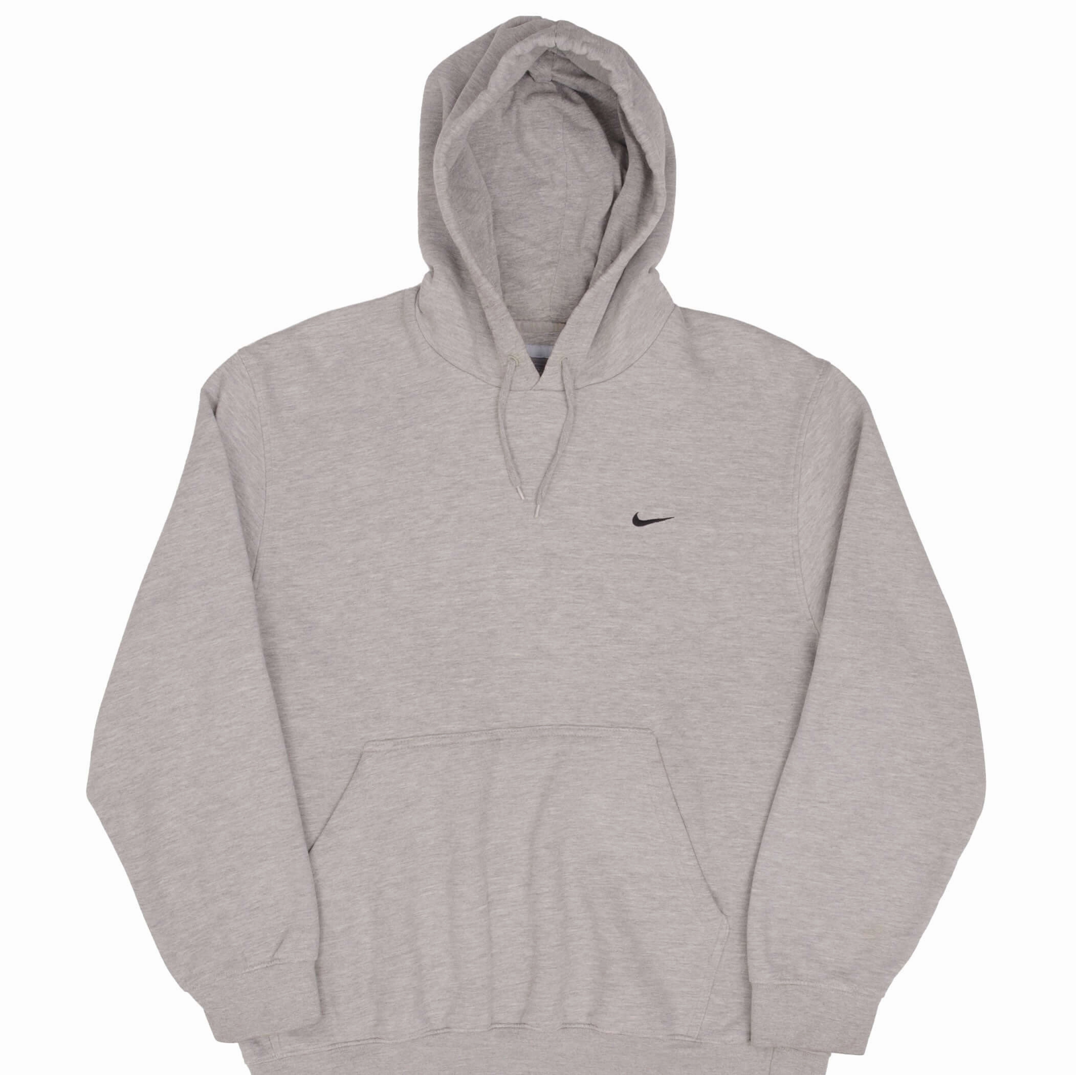 Trendy Fashion VINTAGE NIKE CLASSIC SWOOSH GRAY HOODIE SWEATSHIRT 2000S SIZE LARGE