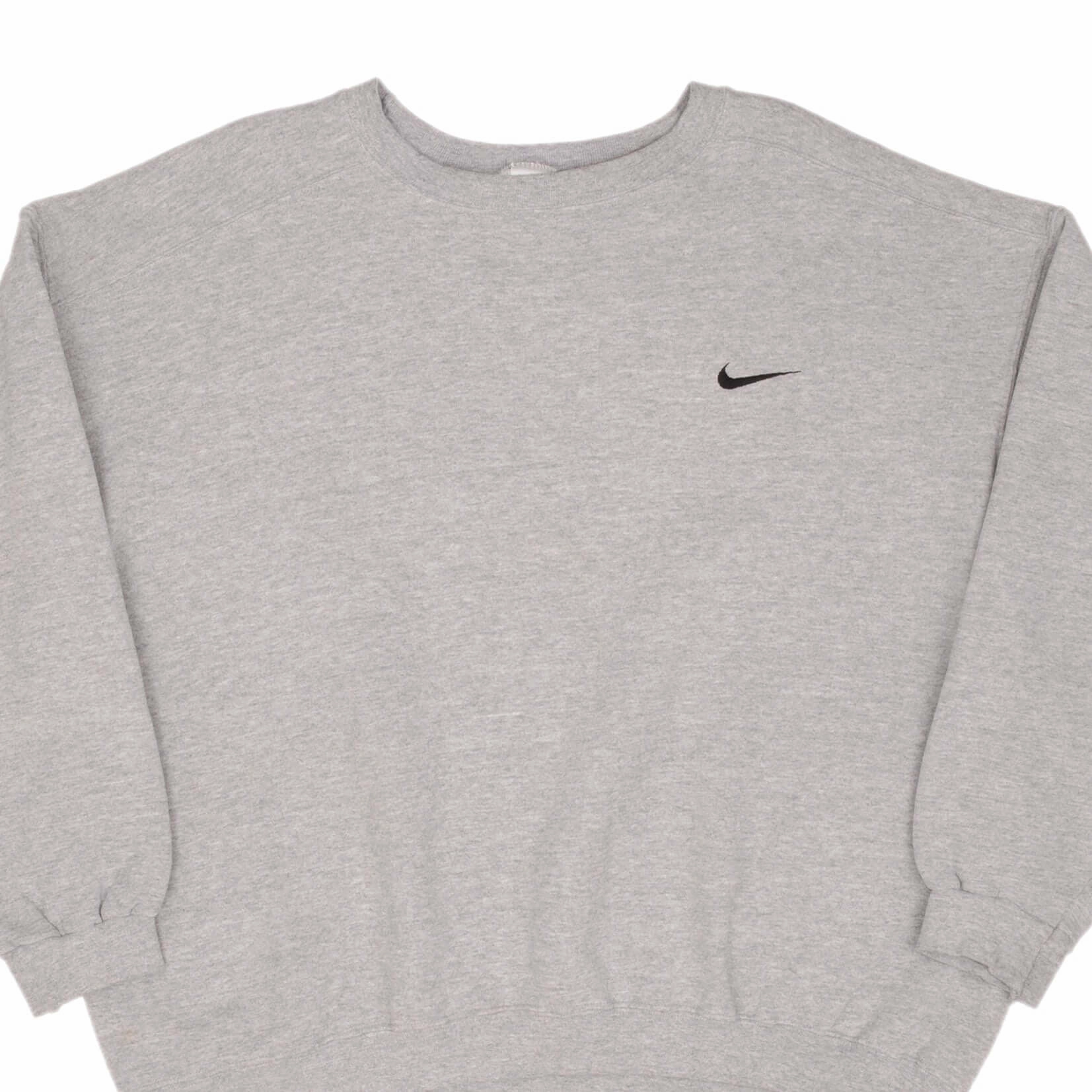 Comfy Outfit VINTAGE NIKE CLASSIC SWOOSH GRAY SWEATSHIRT 1990S SIZE XL
