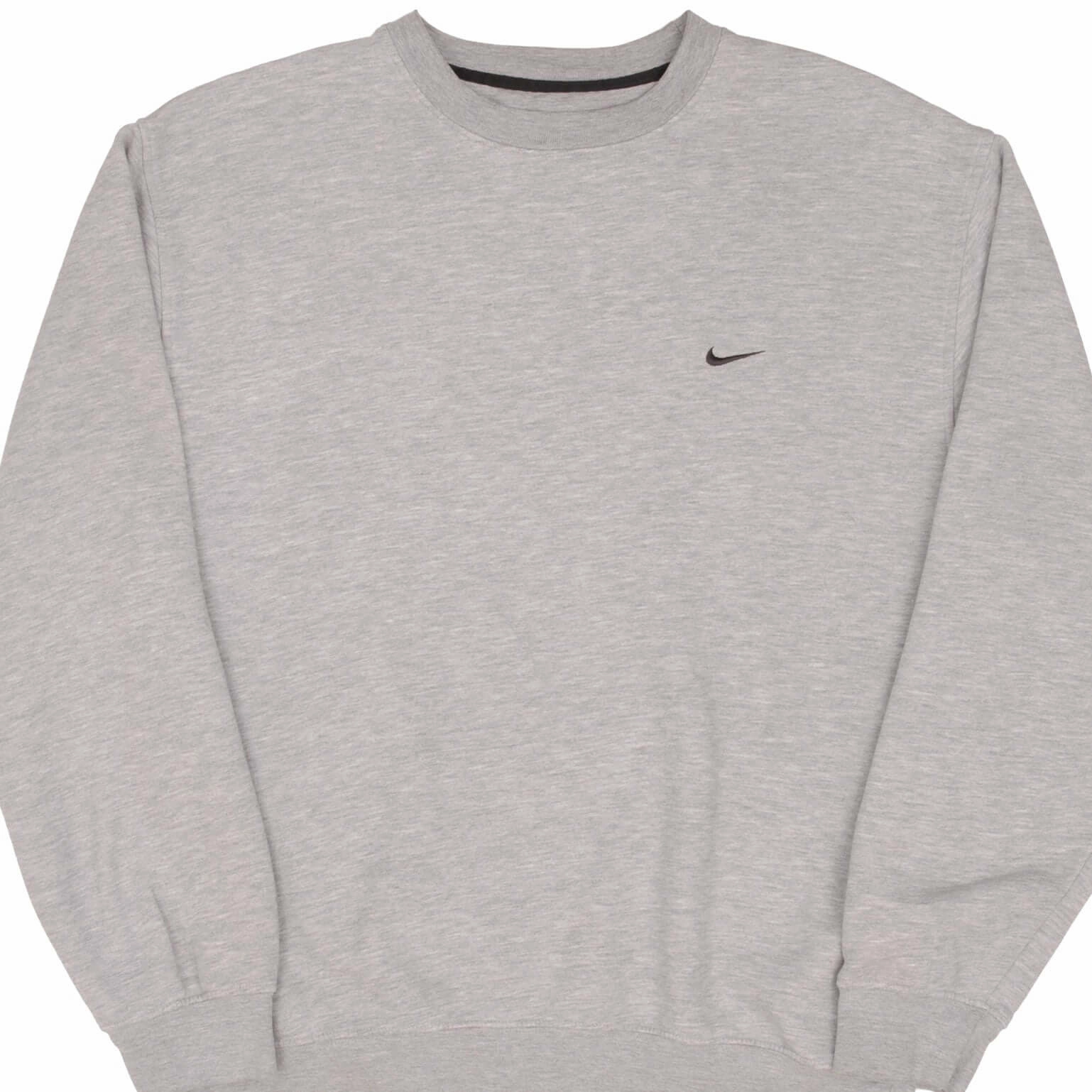 VINTAGE NIKE CLASSIC SWOOSH GRAY SWEATSHIRT 2000S SIZE LARGE Classic Fit
