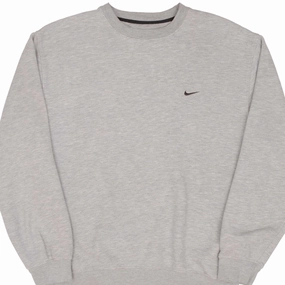 VINTAGE NIKE CLASSIC SWOOSH GRAY SWEATSHIRT 2000S SIZE LARGE Classic Fit