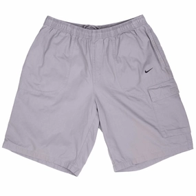 Polyester fabric VINTAGE NIKE CLASSIC SWOOSH GREY SHORTS 2000S SIZE LARGE