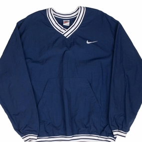 Ultimate Jacket VINTAGE NIKE CLASSIC SWOOSH NAVY BLUE PULLOVER WINDBREAKER JACKET 1990S LARGE