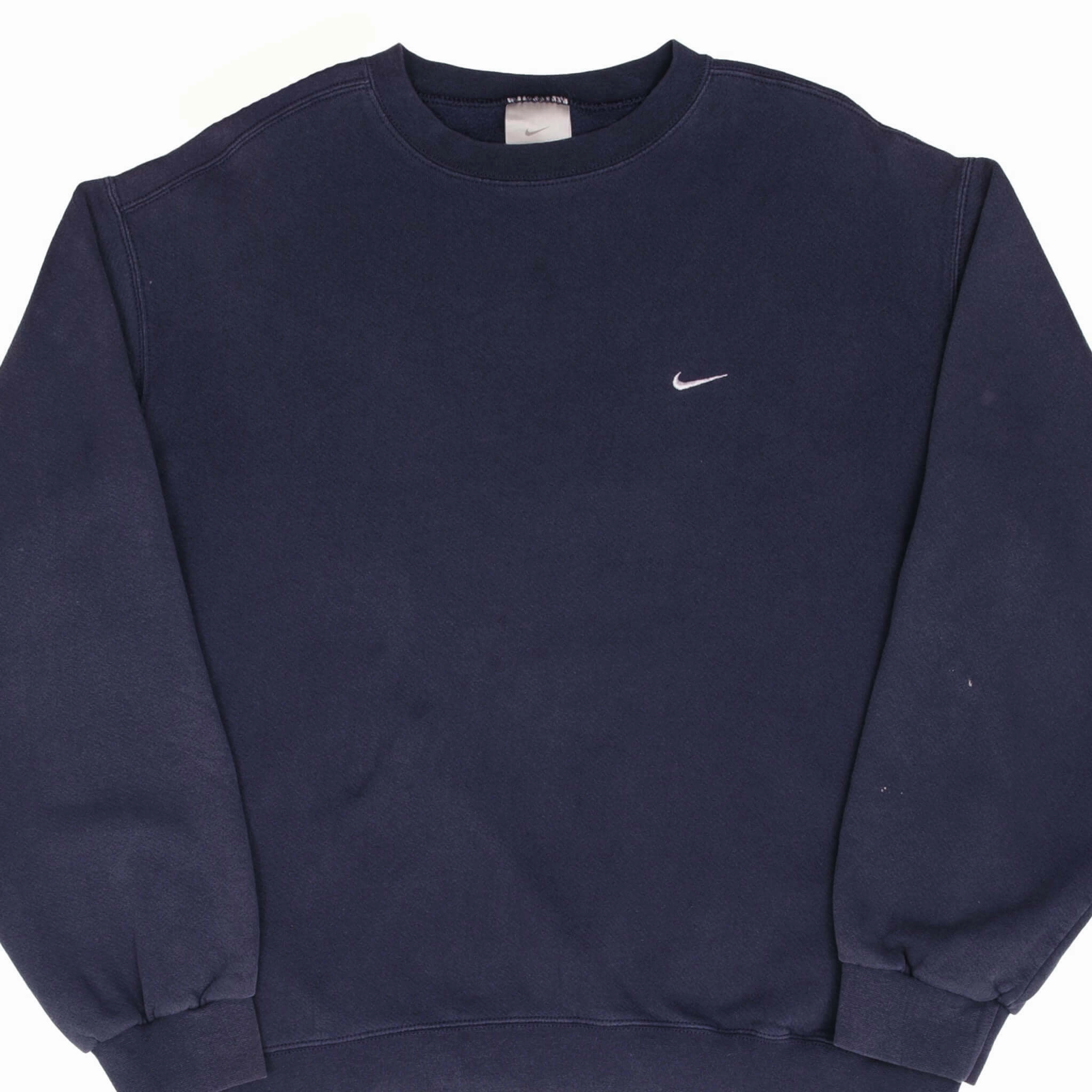 VINTAGE NIKE CLASSIC SWOOSH NAVY BLUE SWEATSHIRT 2000S SIZE LARGE Fashion Trend Comfort Piece
