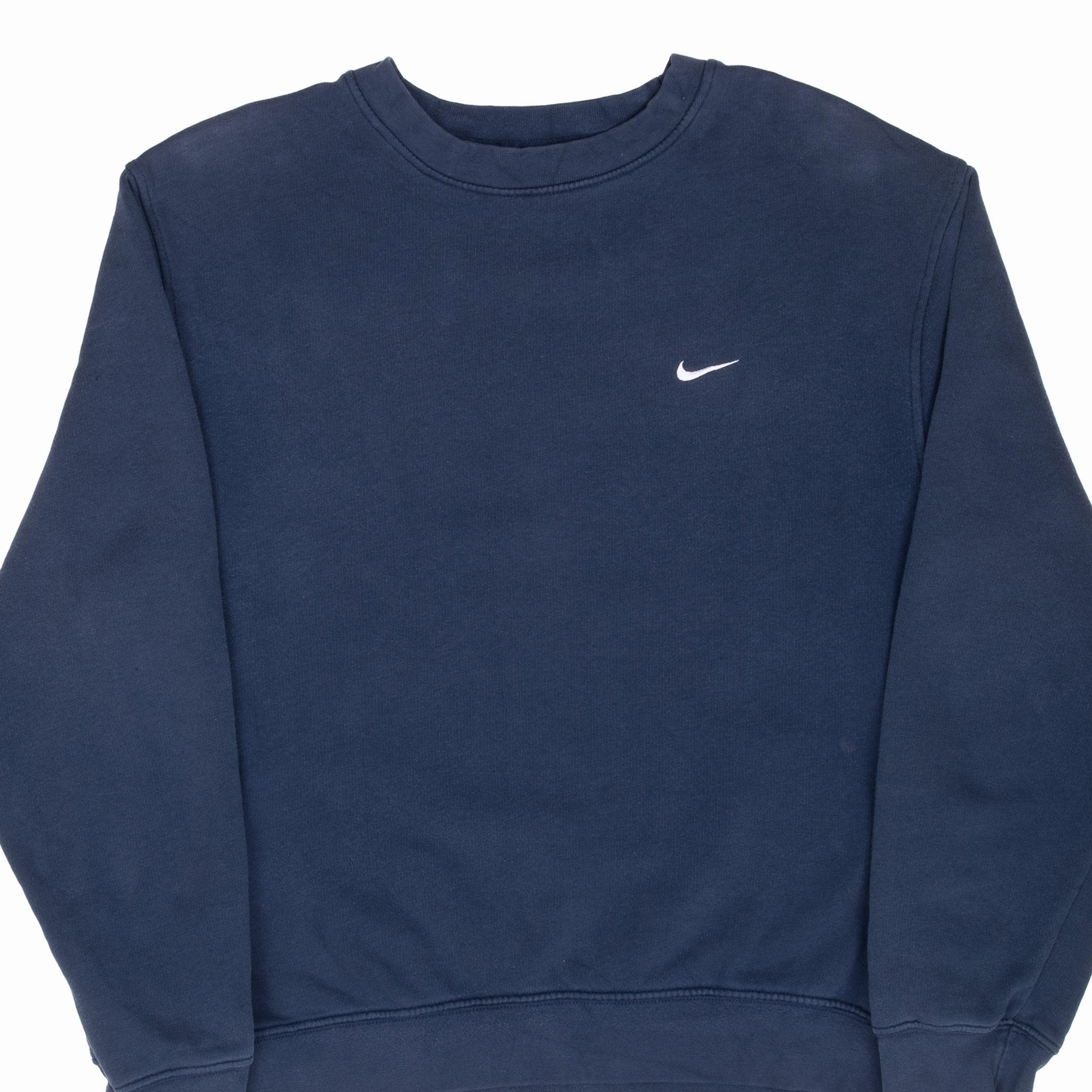 VINTAGE NIKE CLASSIC SWOOSH NAVY BLUE SWEATSHIRT 2000S SMALL Stylish