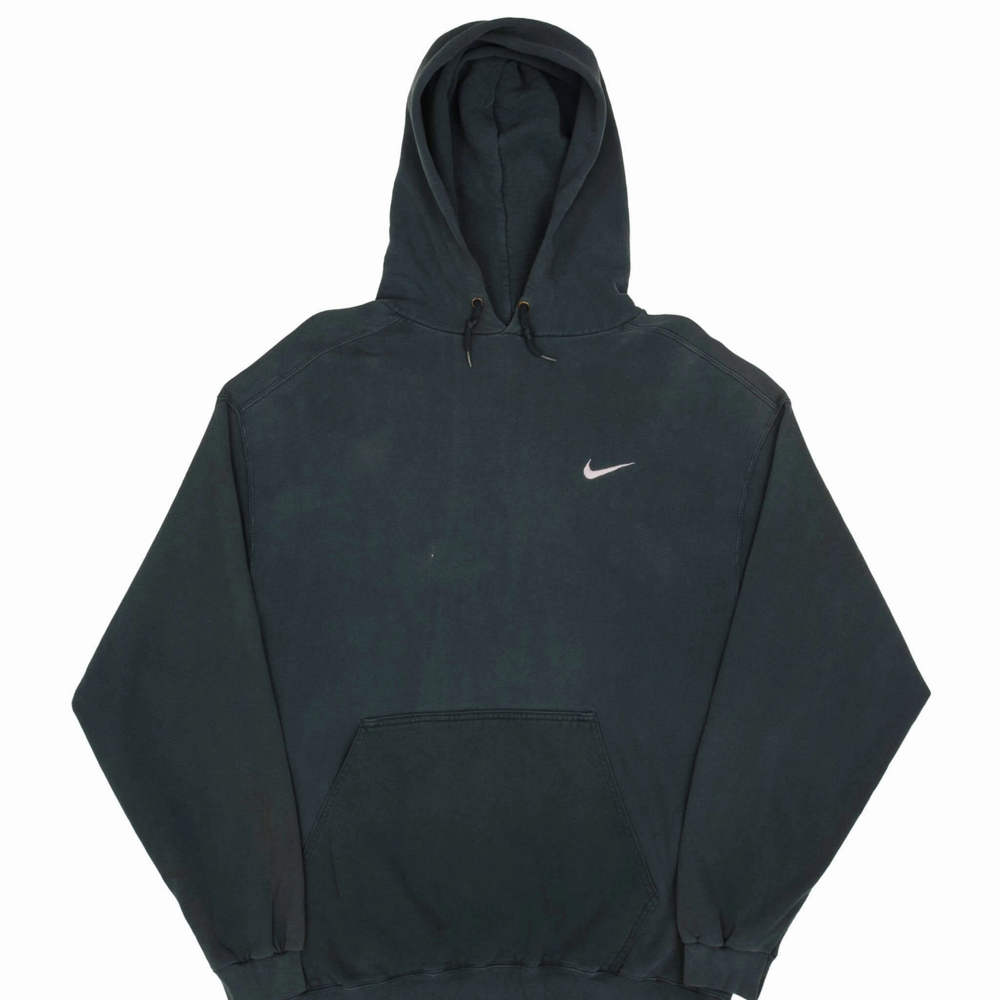 Breathable Design VINTAGE NIKE CLASSIC SWOOSH PINE GREEN HOODIE SWEATSHIRT 1990S LARGE MADE IN USA