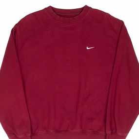 VINTAGE NIKE CLASSIC SWOOSH RED BURGUNDY SWEATSHIRT 2000S LARGE Velvet Brand Identity