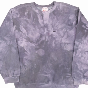 VINTAGE NIKE CLASSIC SWOOSH TIE DYE  SWEATSHIRT 1990S MEDIUM MADE IN USA Layer Minimal